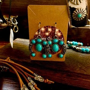 Sassy Cowgirl Naja Turquoise Rock Earrings